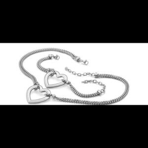 🆕Heart necklace bracelet set NWOT